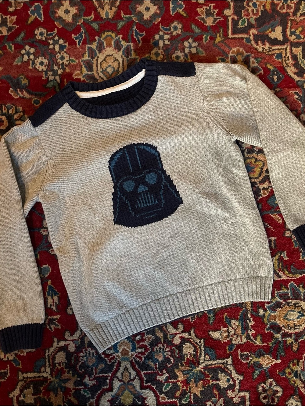 Star Wars Grey Sweater with Navy Droid Motif